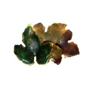 Vintage Goldtone and Fall Color Brooch 3" Pin Autumn